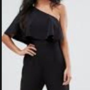 ASOS one shoulder ruffle jumpsuit
